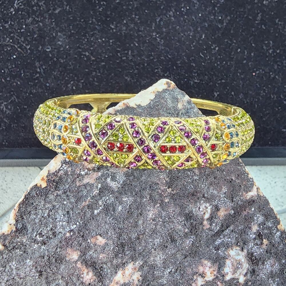 Heidi Daus Triple Play X-Ceptional Crystal Dome Bangle Bracelet - Picture 2 of 13